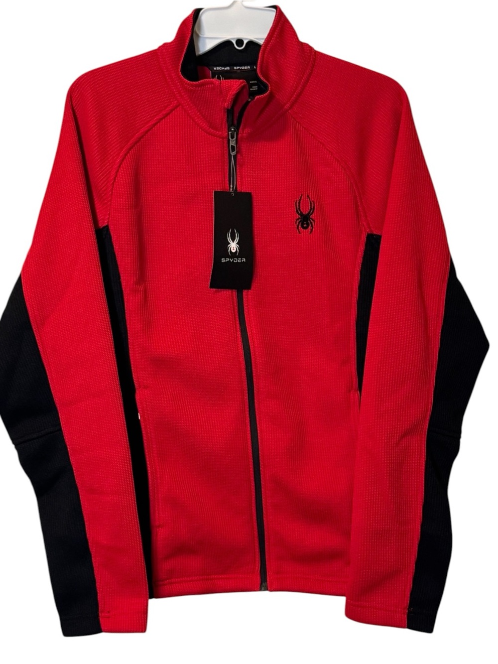 Spyder Constant Full ZipMen’s Red and Black Sweater Jacket Size Medium NWT